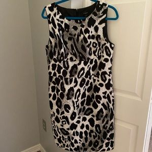 Ann Taylor Black and White Leopard Print Dress